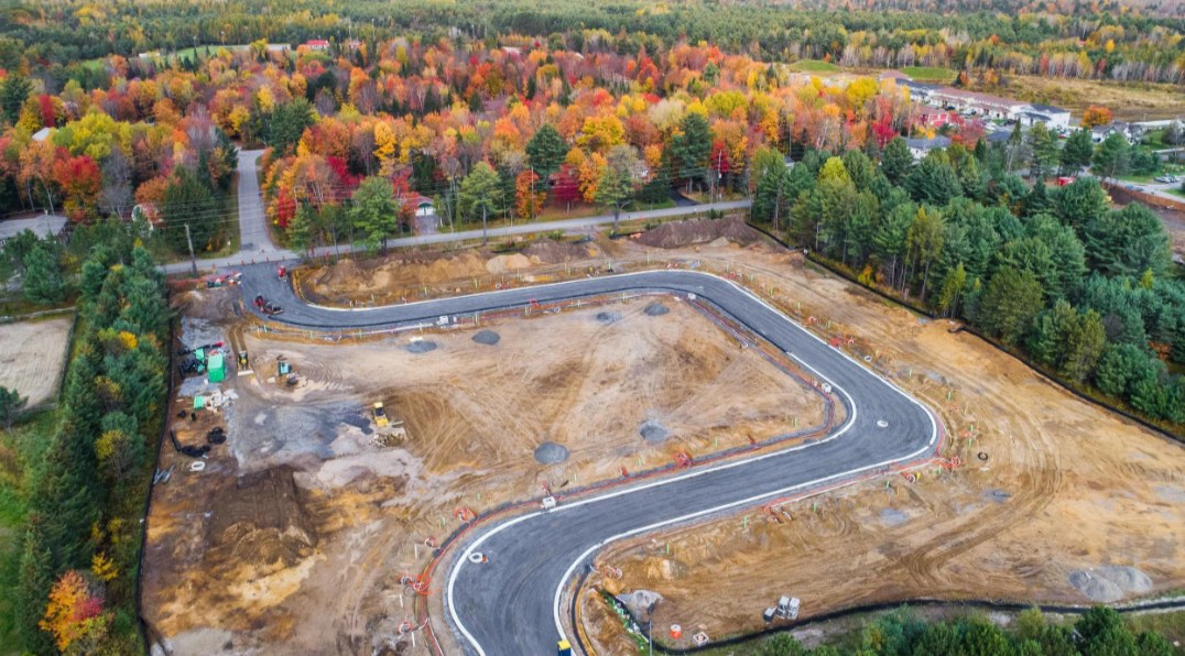 Aerial view of a Stelcore development site under construction in Eastern Ontario